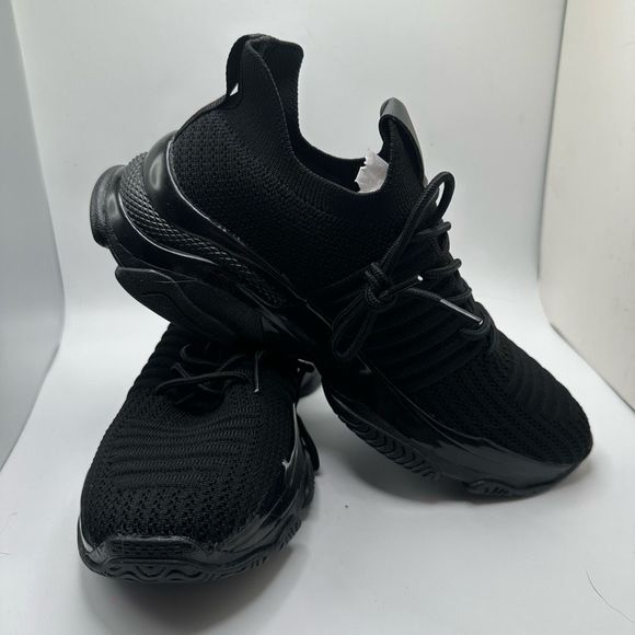 CUSHIONAIRE Women's Knit Sneaker +Memory Foam 9 BLACK - Picture 6 of 7